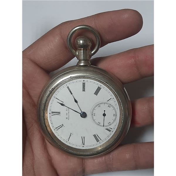 VINTAGE WALTHAM  18S, 7 J POCKET WATCH,  RUNS