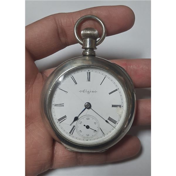 VINTAGE ELGIN  18S, 17 J POCKET WATCH,  RUNS