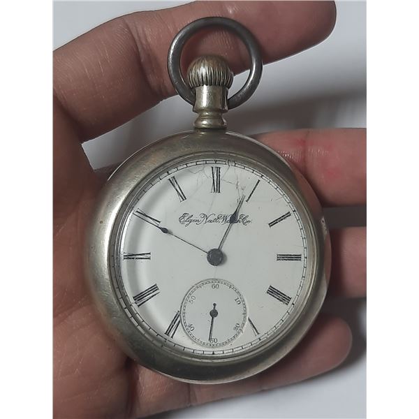 VINTAGE ELGIN  18S, 15 J POCKET WATCH,  RUNS