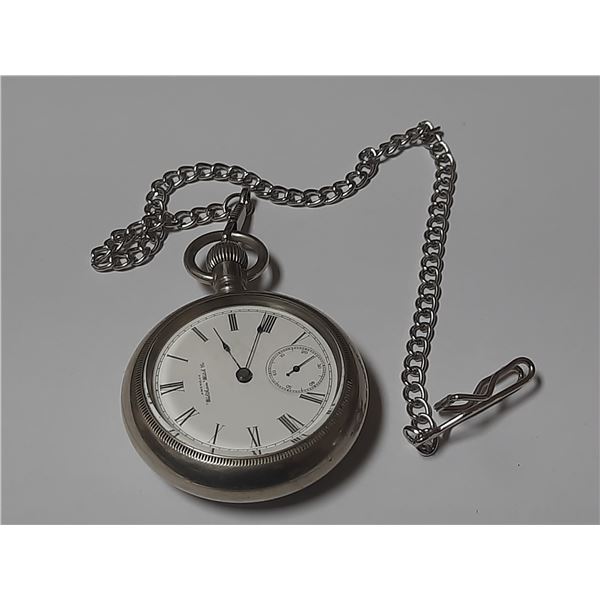 VINTAGE WALTHAM  18S, 11 J POCKET WATCH,  RUNS