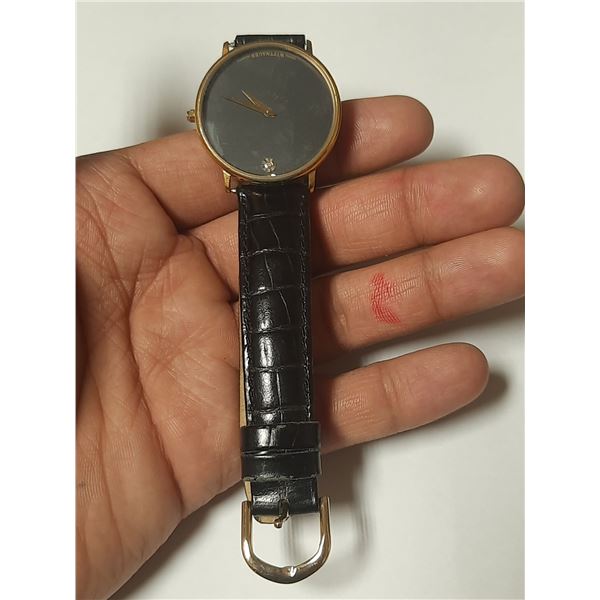 VINTAGE WITTNAUER DIAMOND QTZ, NEW BATTERY, RUNS