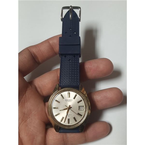 VINTAGE SEIKO 6309-8900 17J AUTO  DAY/DATE @3,  RUNS