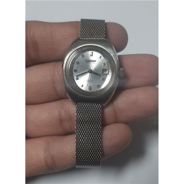 VINTAGE LADIES CITIZEN 21J, AUTO,DATE @3 RUNS