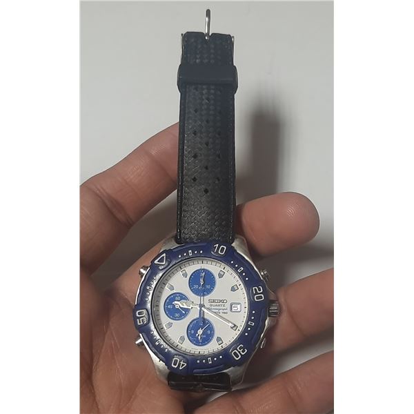 VINTAGE SEIKO 7T32-6F39, QTZ CHRONO, NEW BATT, RUNS
