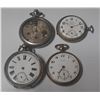 Image 1 : 4 SWISS POCKET WATCHES,  PARTS/REPAIR, 2-SILVER CASES
