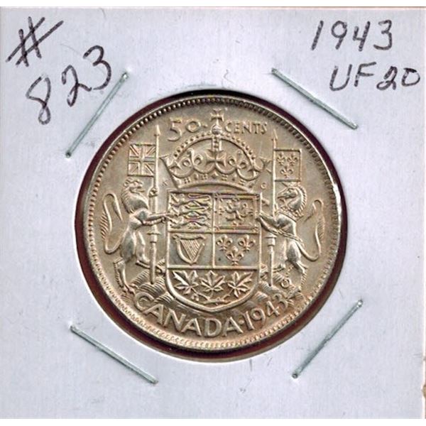 1943 CANADIAN SILVER 50 CENT COIN