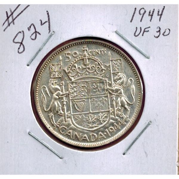 1944 CANADIAN SILVER 50 CENT COIN