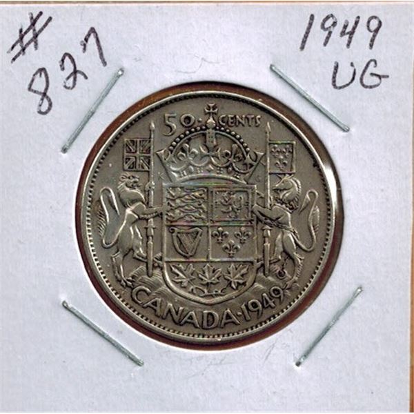 1949 CANADIAN SILVER 50 CENT COIN
