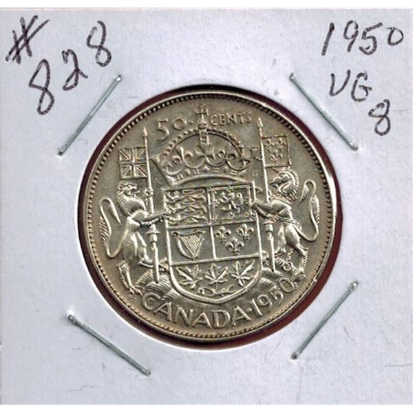 1950 CANADIAN SILVER 50 CENT COIN