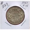 Image 1 : 1951 CANADIAN SILVER 50 CENT COIN