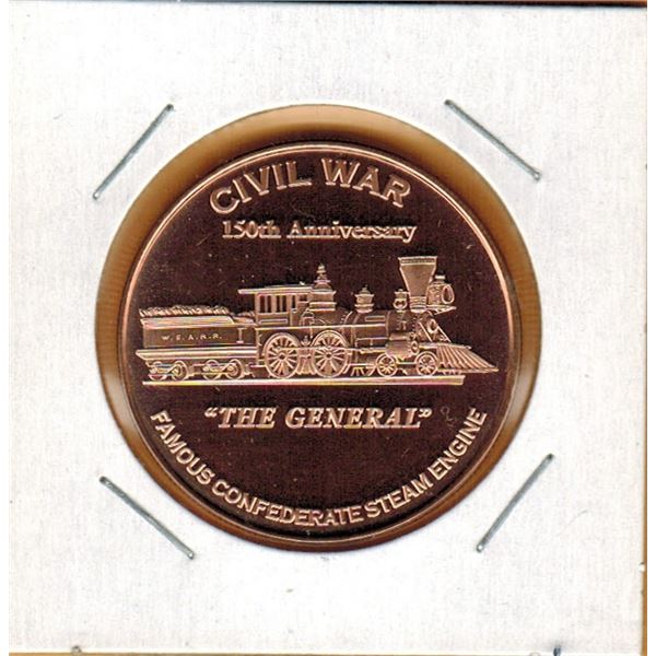 1 OUNCE COPPER -  .999 FINE - CIVIL WAR - 150th ANNIVERSARY - " THE GENERAL "