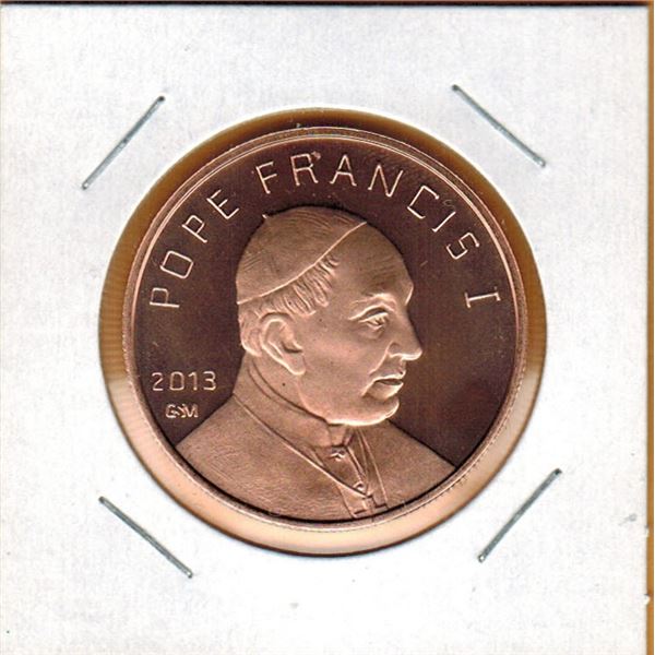 1 OUNCE COPPER -  .999 FINE - POPE FRANCIS I