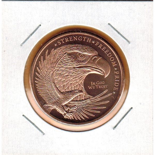 1 OUNCE COPPER -  .999 FINE - EAGLES - STENGTH, FREEDOM, PRIDE