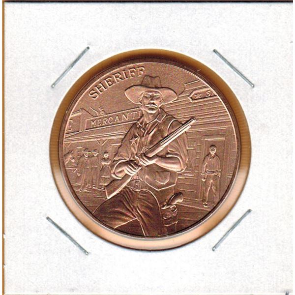 1 OUNCE COPPER -  .999 FINE - SHERIFF