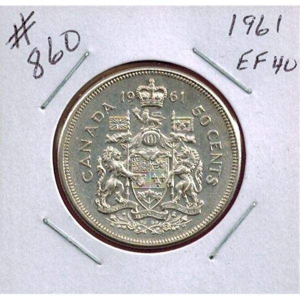 1961 CANADIAN SILVER 50 CENT COIN