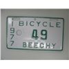 Image 1 : 1977 BEECHY BICYCLE LICENCE PLATE  (Mint Condition)  3 1/4 inches by 5 3/8 inches