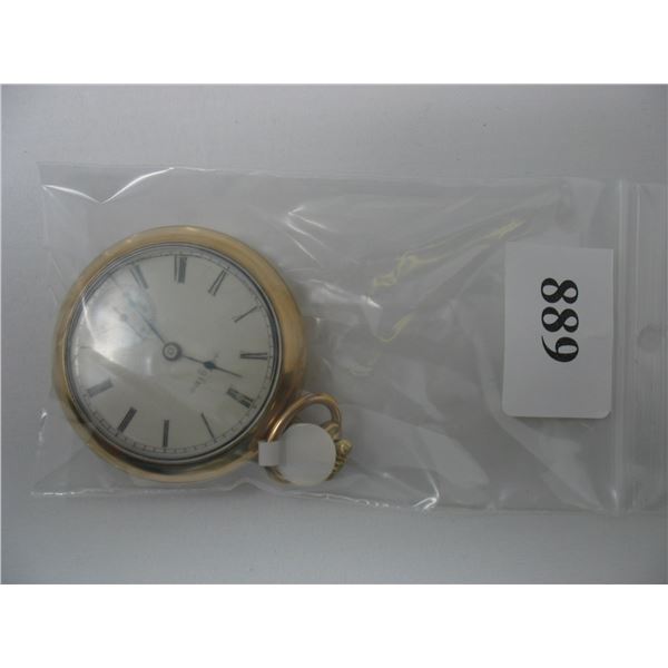 POCKET WATCH - ELGIN - RUNNING CONDITION - Cracked Crystal