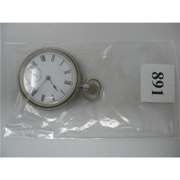 POCKET WATCH - NO MAKERS NAME - RUNNING CONDITION - Silver Case - Marked inside .935