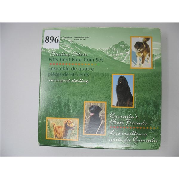 1997 CANADA'S BEST FRIENDS (Dogs) - 4 COIN SET - STERLING SILVER 50 CENT COINS