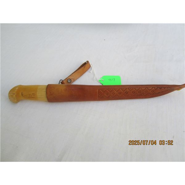 J. Martini Finland Hand Made Artist Signed Fish Filleting Knife with Sheath