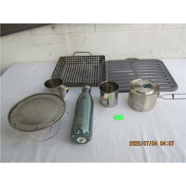 Lot of Camping Utensils and Camp Fire Items
