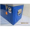 Image 4 : Blue Metal Beer Cooler Stainless Steel inside 11 inches High 18 inches long 10 inches deep