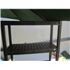 Image 2 : Large Black Plastic Shelf comes apart easily 75 inches tall 36 inches wide 14 inches deep