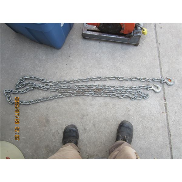 16 Feet of Heavy Chain with Hooks