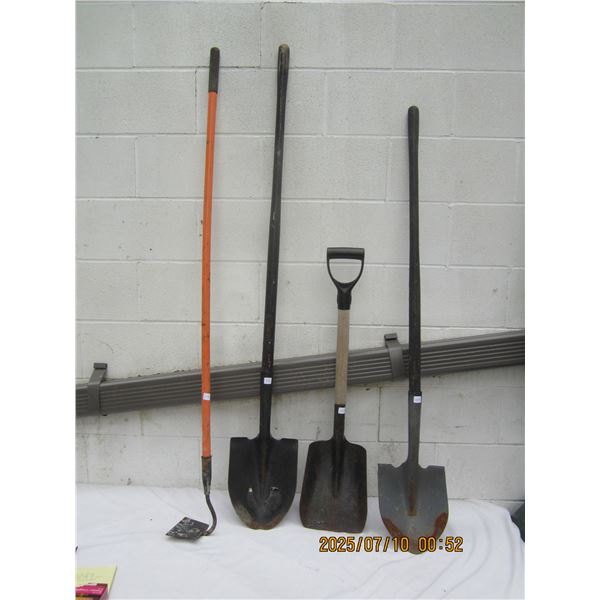 3 shovels 1 Hoe