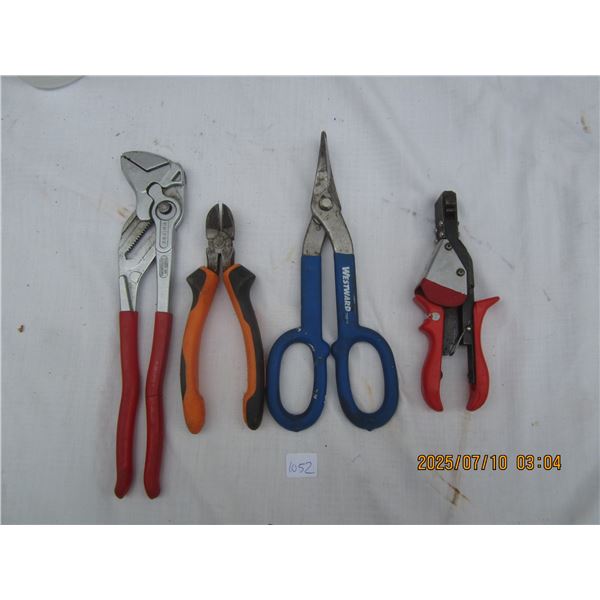 Lot of Hand Tools Water Pump Pliers , Cutters Ect.