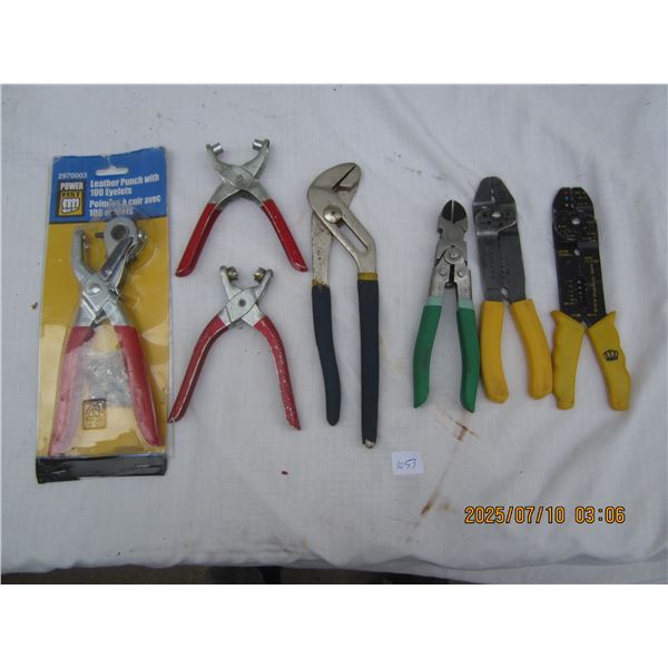 Lot of Hand Tools Pliers , Leather Tools Ect.