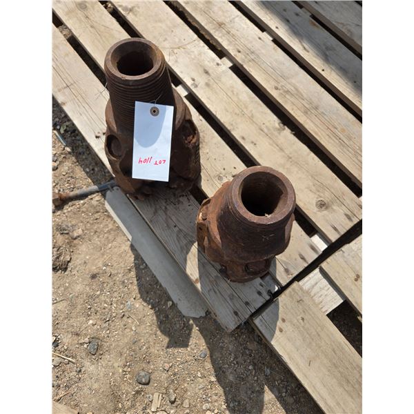 2 well used drill heads