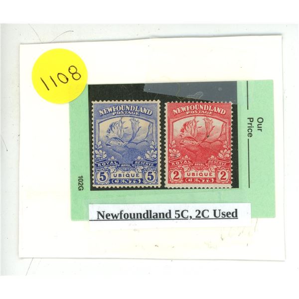 Newfoundland 5C, 2C Used.