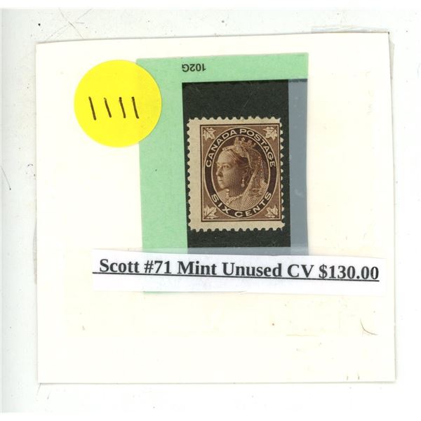Scott #71 Mint Unused CV $130.00.