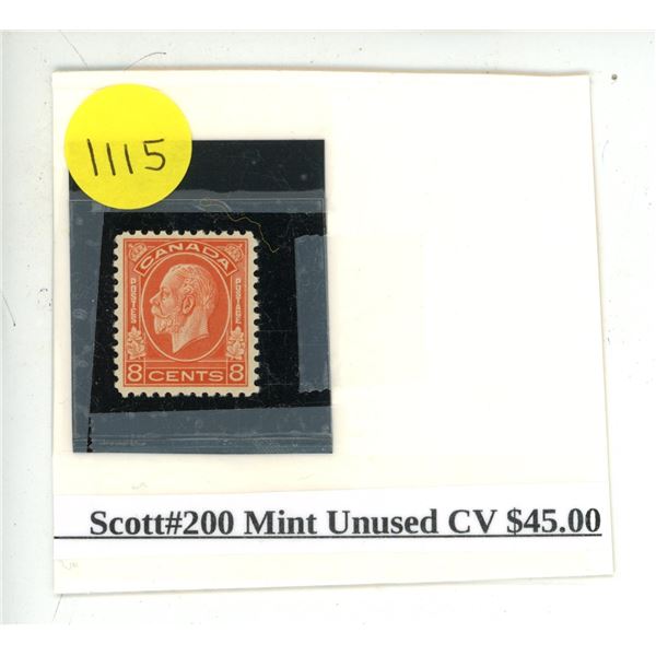 Scott #200 Mint Unused CV $45.00
