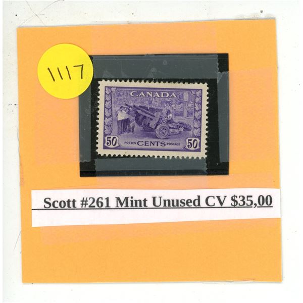 Scott #261 Mint Unused CV $35,00.