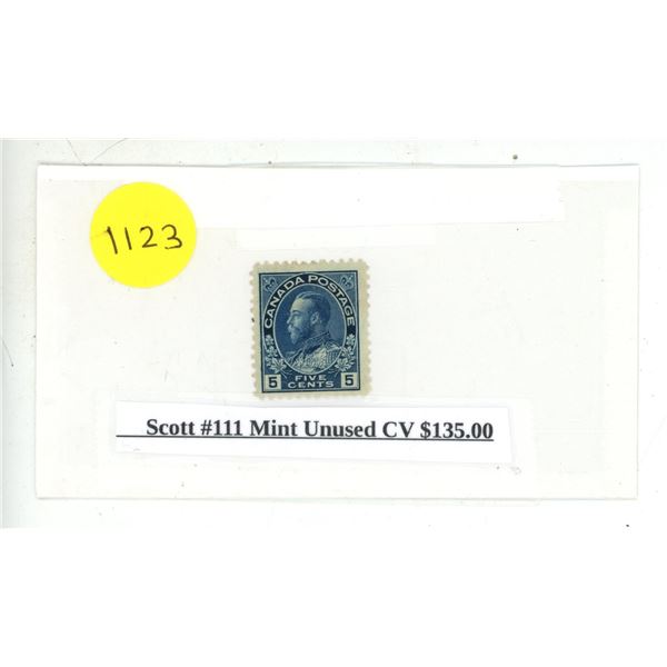 Scott #111 Mint Unused CV $135.00