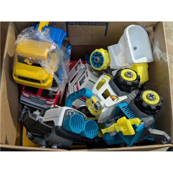 Lot of Playmobiles and Nikko Toys (Fire truck, Ambulance (Misprint on hood) and etc.)