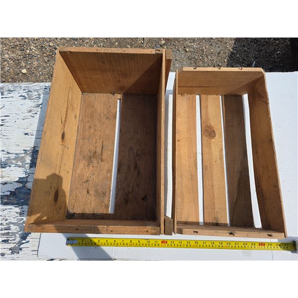 2 wooden crates
