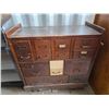 Image 1 : Antique multi drawer oak mailing cabinet on wheels- 18" by 40" by 41"H
