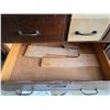 Image 3 : Antique multi drawer oak mailing cabinet on wheels- 18" by 40" by 41"H