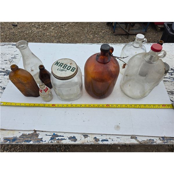 Lot of antique jugs and glasses