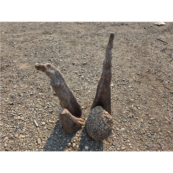 4 pieces of unique shaped wood