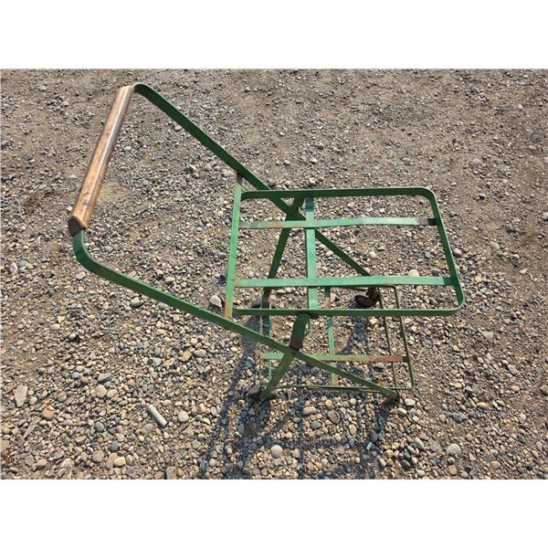 green metal cart- 29"H