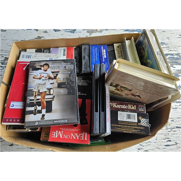 Box Full of VHSs/DVDs