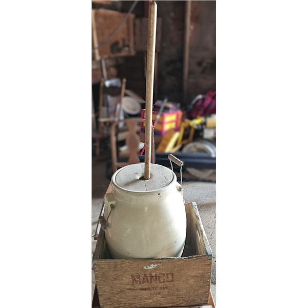 Vintage Mango Crate/Butter Churn
