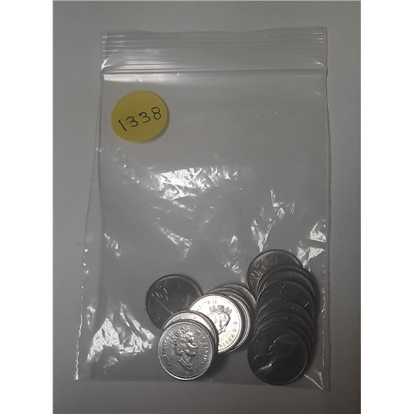 Bag of Canadian 10 Cents Coin.