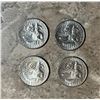 Image 2 : Lot of 4 American Bicentennial quarters 1776 - 1976