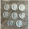Image 1 : Lot of 8 American US silver dimes from 1946 to 1949