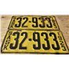 Image 1 : 1923 Sask Plate 32-933 (Pair)